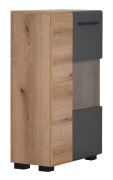 Cassettiera Colmenar 01 rovere e grigio | 4 scomparti | 103 x 65 x 32 cm | Design moderno