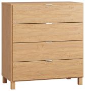 Cassettiera Averias 07 rovere | 100 x 90 x 47 cm | 4 cassetti con LED e soft close