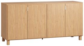 Madia Averias 04 rovere | 78 x 160 x 47 cm | Design moderno, ante a soffietto, soft close