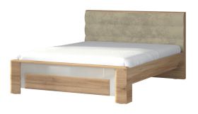 Letto matrimoniale king size "Gataivai" 61 | Beige lucido e noce | 180 x 200 cm | Design contemporaneo
