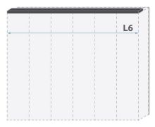 Cornice decorativa per armadio a sei ante | Serie Faleasiu | Bianco laccato | Larghezza 136 cm
