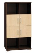 Scaffale Trelew 28 wengé/acero | 156x80x41 cm | Design moderno | 8 scomparti spaziosi