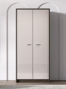 Armadio ad ante battenti "Mackenzie" 01, color rovere Dunin/cashmere lucido, maniglie: metallo, 2 ante, 1 barra appendiabiti, 89 x 52 x 195 cm