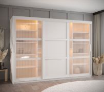 Armadio grande Nadelhorn 35 | Vetro curvato | Bianco opaco | 200 x 250 x 62 cm | Guide in alluminio