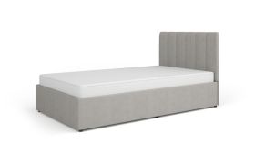 Letto una piazza e mezza Barbe 35 grigio | Rete a doghe con molla a gas | Testiera imbottita | 120 x 200 cm