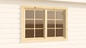 Finestra doppia in vetro per casetta da giardino 34 mm | 945 x 1360 mm | Colore marrone elegante
