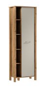 Armadio Braianik 10 | 200 x 66 x 37 cm | 5 vani a giorno | 1 anta | Rovere Wotan e beige | Maniglia in metallo