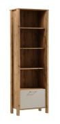 Armadio Braianik 11 rovere Wotan e beige | 4 vani a giorno | 1 vano ribaltabile | Maniglie metallo oro opaco | 200 x 66 x 37 cm