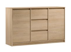 Cassettiera spaziosa Gracilius 02 | 3 cassetti | 87 x 138 x 40 cm | rovere Cremona | 2 ante | 4 scomparti