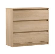 Cassettiera Gracilius 04 | 3 Cassetti Spaziosi | Rovere Cremona | Maniglie a Listello | 87 x 91,5 x 40 cm | Bordi ABS
