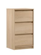 Cassettiera salvaspazio 3 cassetti | Maniglie facili | 87 x 47 x 40 cm | Rovere Cremona | Bordo ABS