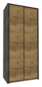 Armadio battente Selun 05 | Rovere marrone scuro/grigio | 197 x 90 x 53 cm | Stile moderno e pratico