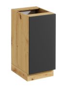 Mobile cucina "Matterhorn" 08, rovere Artisan/grigio, 1 anta, 2 scomparti, design senza maniglie, funzione "push-to-open", 40 x 46,8 x 82 cm