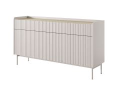 Credenza Skhira 02 con apertura a pressione | Beige/Rovere Scandia | 3 ante, 3 cassetti | 82 x 153 x 38 cm