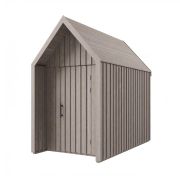 Casetta da giardino "Malmö" 09, abete massiccio, grigio beige, tetto a due falde, SU: 4,50 m², Misure esterne: 162,4 x 207,7 cm