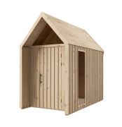 Casetta da giardino con tetto a due falde | Finestra triangolare | Finitura naturale | Dimensioni esterne: 162,4 x 285,7 cm | Superficie di base: 4,64 m² | Stile scandinavo | Malmö 31