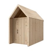Casetta da giardino | 1 finestra a tutta altezza | Dimensioni esterne: 162,4 x 285,7 cm | Naturale | Superficie di base: 4,50 m² | Stile scandinavo | Malmö 32 | Tetto a due falde | Legno di abete rosso