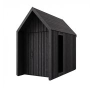 Casetta da giardino | 1 finestra in vetro di sicurezza | Nero | Superficie di base: 4,50 m² | Stile scandinavo | Dimensioni esterne: 164,2 x 207,7 cm | Malmö 02