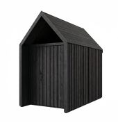 Casetta da giardino "Malmö" 04, nero, tetto a due falde, finestra triangolare, SU: 4,50 m², misure esterne: 162,4 x 207,7 cm