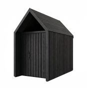 Ripostiglio con finestra triangolare | Nero | Superficie di base: 4,64 m² | Stile scandinavo | Tetto a due falde | Dimensioni esterne: 162,4 x 285,7 cm | Malmö 08
