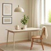 Tavolo rettangolare "Egaleo", beige, 180 x 90 cm