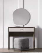 Toeletta "Mackenzie" 07, color cashmere lucido/rovere Dunin, maniglie: metallo, 1 cassetto, Sistema "Soft-Close", bordi in ABS, 54 x 10 x 55 cm