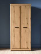Armadio ad ante battenti "Athens" 01, rovere Evoke, maniglie: plastica, 2 ante, 1 barra appendiabiti, Sistema "Soft-Close", 87 x 53 x 195 cm