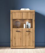 Vetrinetta "Athens" 03, rovere Evoke, maniglie: plastica, 2 ante, 4 ripiani, Sistema "Soft-Close", 92 x 53 x 144 cm