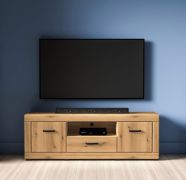 Mobile TV "Athens" 06, rovere Evoke, maniglie: plastica, 2 ante, 1 cassetto, 1 ripiano, Sistema "Soft-Close", 160 x 40 x 55 cm