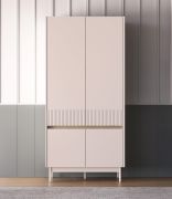 Armadio ad ante battenti "Humboldt" 01, color cashmere/rovere Cremona, gambe: metallo, 4 ante, 1 barra appendiabiti, 92 x 53 x 193 cm