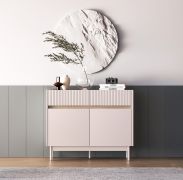 Madia "Humboldt" 06, color cashmere/rovere Cremona, gambe: metallo, 2 ante, 3 cassetti, Sistema "Soft-Close", 104 x 40 x 85 cm
