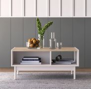 Tavolino "Humboldt" 09, color cashmere/rovere Cremona, gambe: metallo, 2 scomparti, bordi in ABS, 90 x 60 x 40 cm