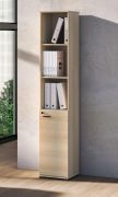 Scaffale "Uppsala" 04, color rovere Lindberg, 1 anta a battente con serratura, 5 ripiani, Sistema "Soft-Close", 39 x 34 x 203 cm