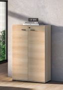 Armadietto "Uppsala" 05, color rovere Lindberg, 2 ante a battente, 3 scomparti, Sistema "Soft-Close", 79 x 34 x 124 cm
