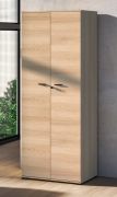 Armadio "Uppsala" 10, color rovere Lindberg, 2 ante a battente, 2 scomparti, 1 barra appendiabiti, Sistema "Soft-Close", 79 x 51 x 203 cm