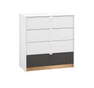 Cassettiera 4 cassetti Mackinac 07 | Bianco, Rovere, Grafite opaco | Soft-close | 86 x 82 x 40 cm | Maniglie metallo