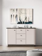 Madia "Omaha" 04, color cashmere/rovere scuro Windmill, maniglie: metallo, 2 ante, 3 cassetti, 4 scomparti, Sistema "Soft-Close", 138 x 40 x 85 cm
