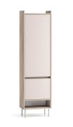 Cappottiera "Nampa" 01, color cashmere/rovere, 2 ante, 3 scomparti, 1 barra appendiabiti estraibile, Sistema "Soft-Close", bordi in ABS, 54 x 34 x 198 cm