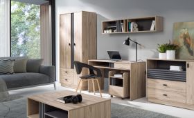 Set soggiorno completo 6 pezzi Niel | Design moderno rovere/antracite | Versatile e armonioso