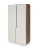 Armadio ad ante battenti "Beringen", color cashmere/noce Alba, 2 ante a battente, 6 scomparti, 1 barra appendiabiti, sistema "push-to-open", 103 x 52 x 195 cm