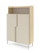 Madia "Beringen" 04, color rovere Mavelie/Macadamia, piedini: metallo, 2 ante a battente, 3 scomparti, sistema "push-to-open", 103 x 42 x 160 cm