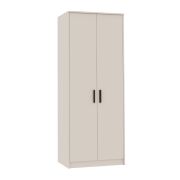 Armadio "Fafe" 21, cashmere / rovere Cremona, 2 ante, 2 ripiani, 1 barra appendiabiti, Sistema "Soft-Close", 195 x 75 x 54 cm