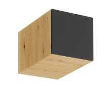 Pensile "Matterhorn" 29, rovere Artisan/grigio, 1 anta, design senza maniglie, funzione "push-to-open", 60 x 57,8 x 36 cm