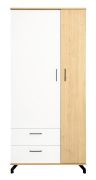 Armadio guardaroba ante battenti Riemst 02 | Rovere/Bianco | 194 x 90 x 50 cm | Design moderno e robusto
