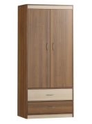 Armadio ad ante battenti / armadio Pasuruan 02, colore: noce / acero - Dimensioni: 195 x 85 x 55 cm (A x L x P)