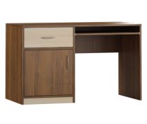 Scrivania Pasuruan 19 | Noce e acero | 76 x 124 x 60 cm | Design moderno e pratico