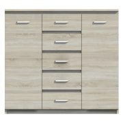 Cassettiera Pamulang 04 rovere Sonoma | 112 x 122 x 40 cm | 5 cassetti, 2 ante, spazio organizzato