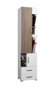 Armadio Bulolo 08 bianco/noce | 198 x 45 x 38 cm | Design moderno e funzionale
