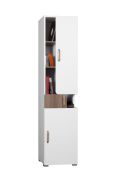 Armadio Bulolo 06 | Bianco e Noce | 3 Ante | 198 x 45 x 38 cm | Design moderno e funzionale