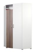Armadio Bulolo 20 rettangolare | Bianco e Noce | 198 x 100 x 100 cm | Ante battenti e ripiani